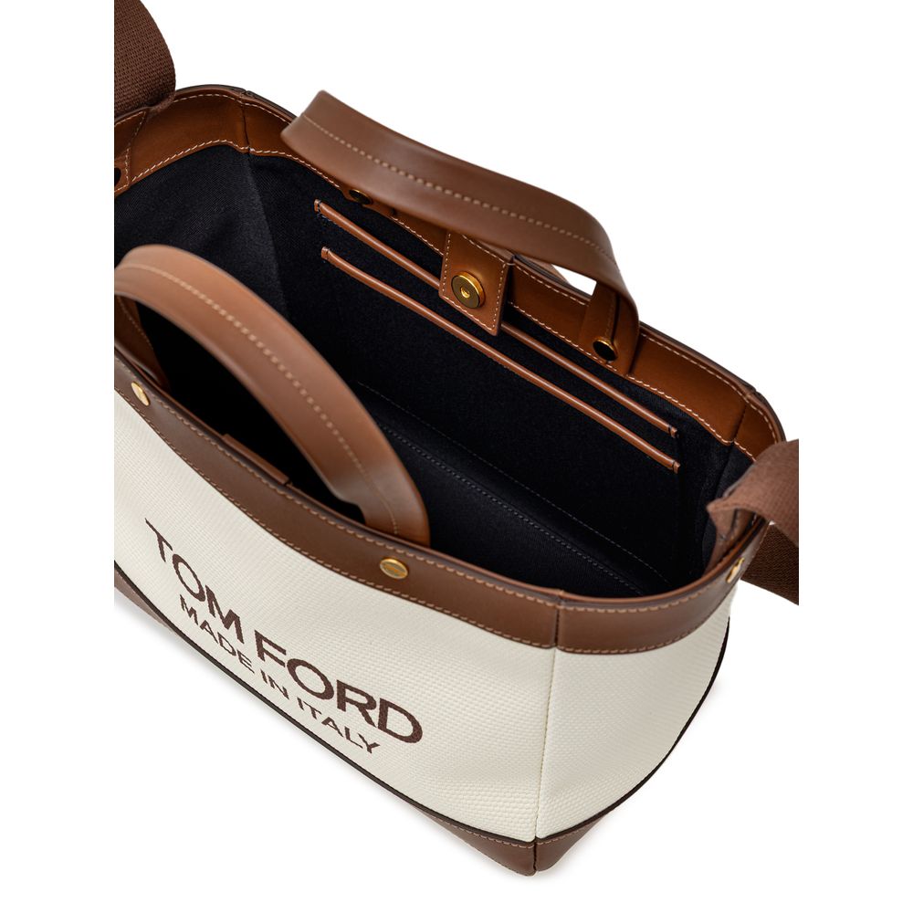 Tom Ford Beige Cotton Tote Bag