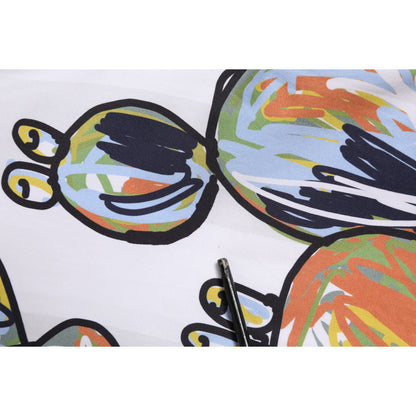 Dolce & Gabbana White Sketch Print Oversized Mens Polo T-shirt