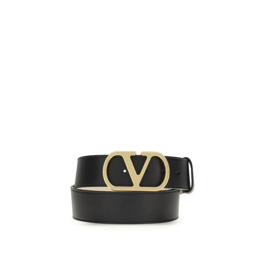 Valentino Garavani Black Calf Leather Bos Taurus Regular Belt