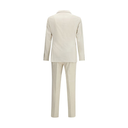 Brunello Cucinelli Cream Cotton Two-Piece Suit
