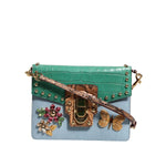 Dolce & Gabbana Blue Green LUCIA Embellished Crossbody Bag