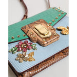 Dolce & Gabbana Blue Green LUCIA Embellished Crossbody Bag