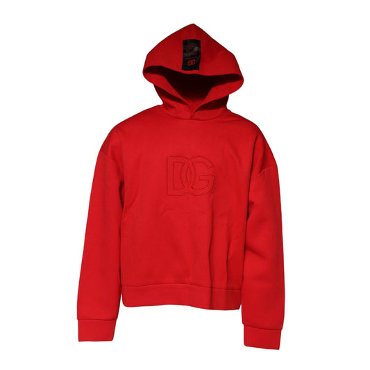 Dolce & Gabbana Red DG Logo Hooded Men Sweatshirt Sweater