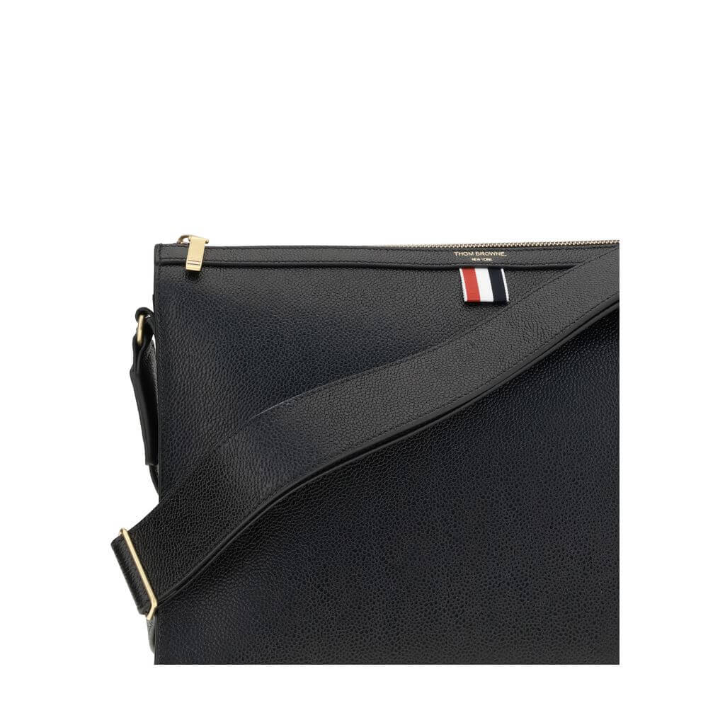 Thom Browne Black Calf Leather Bos Taurus Clutch Bag