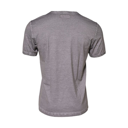 Dolce & Gabbana Gray Graphic Print Cotton Crew Neck T-shirt