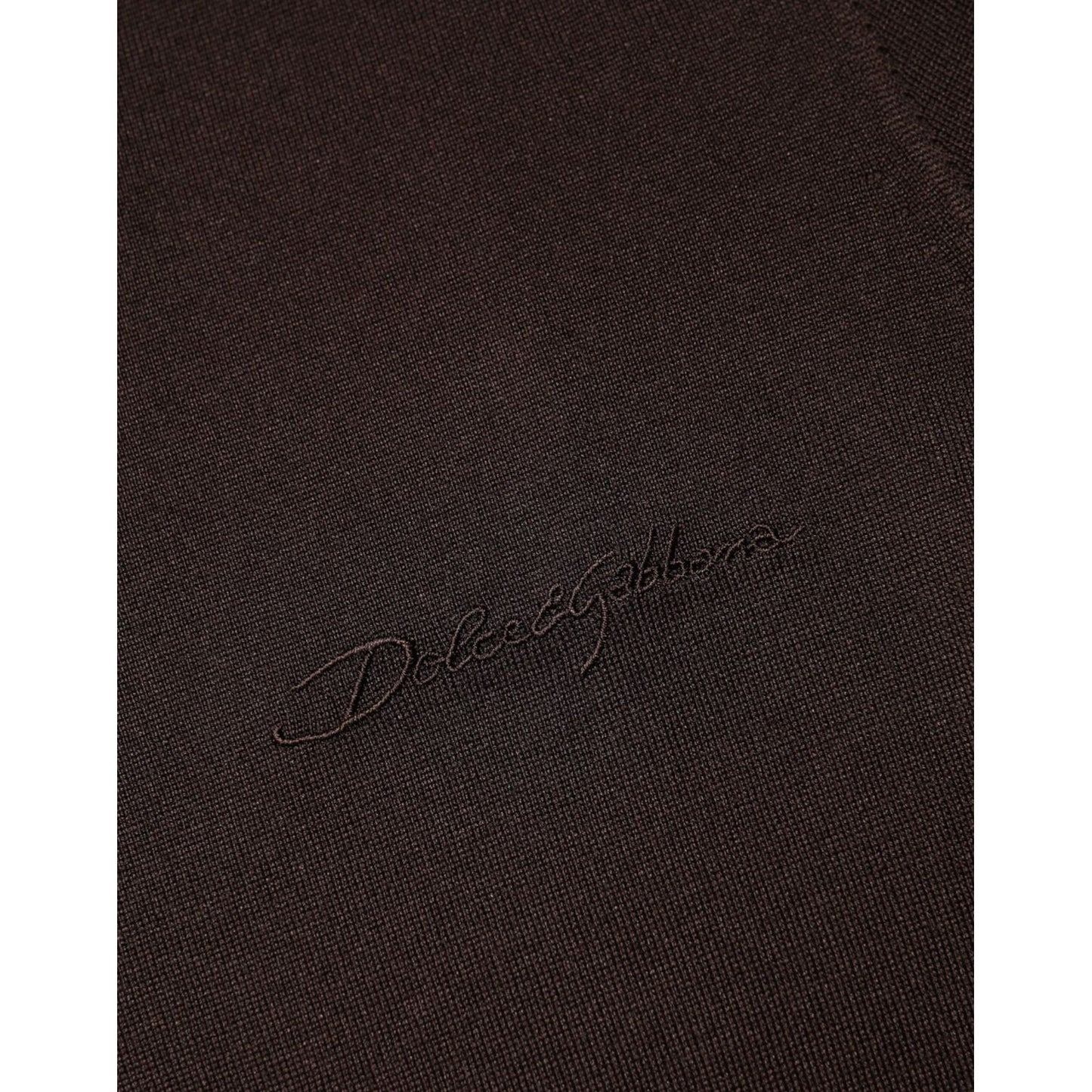 Dolce & Gabbana Brown Silk Crew Neck Short Sleeves T-shirt