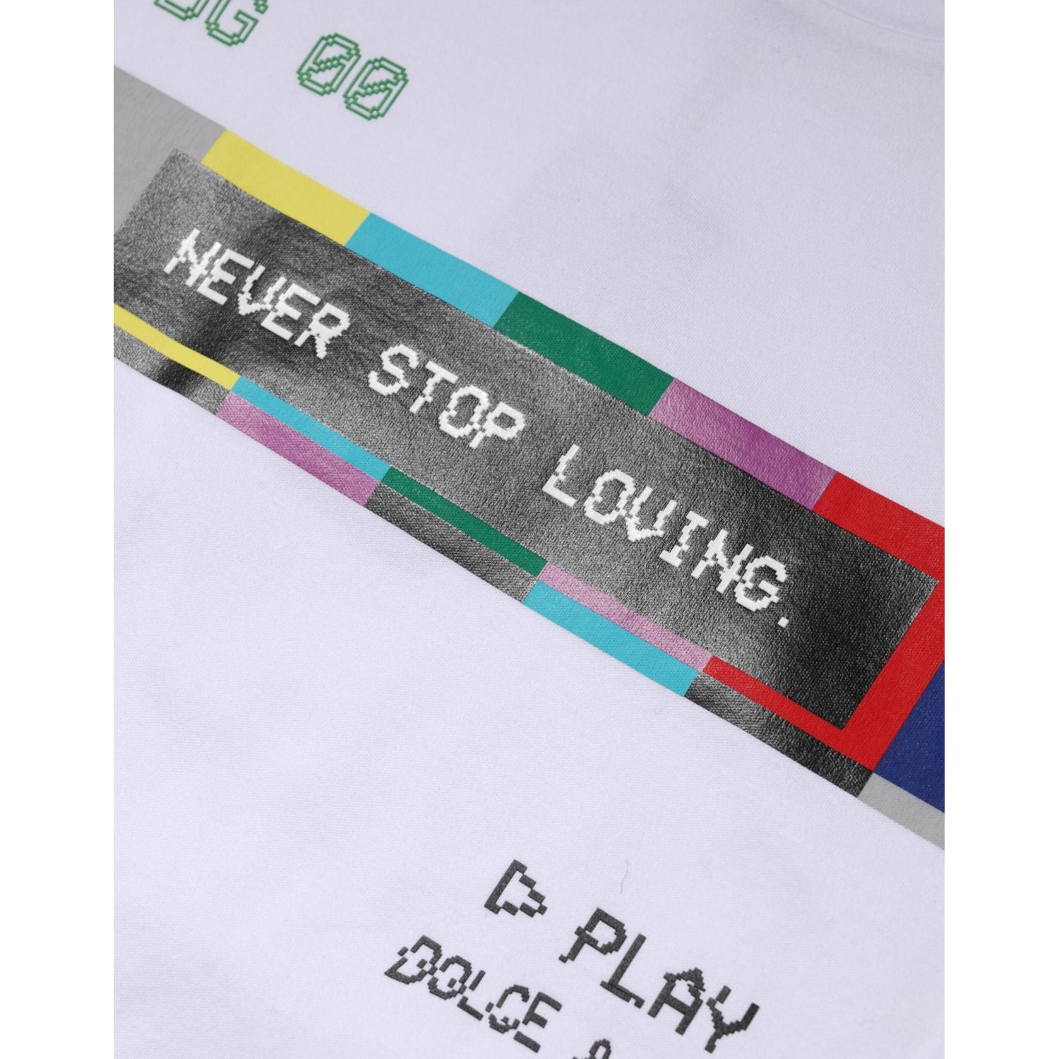 Dolce & Gabbana White Cotton Printed Short Sleeves T-shirt