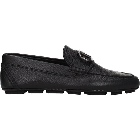 Valentino Garavani Black Leather Slip-On Loafers VA-8547233464585-EU40/US7