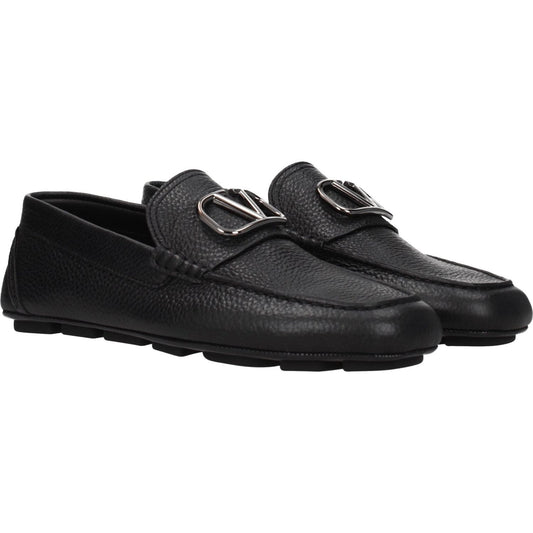 Valentino Garavani Black Leather Slip-On Loafers VA-8547233464585-EU40/US7