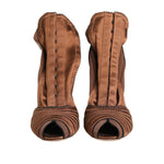 Dolce & Gabbana Brown Bette High Heeled Ankle Boots Shoes LA12810-39