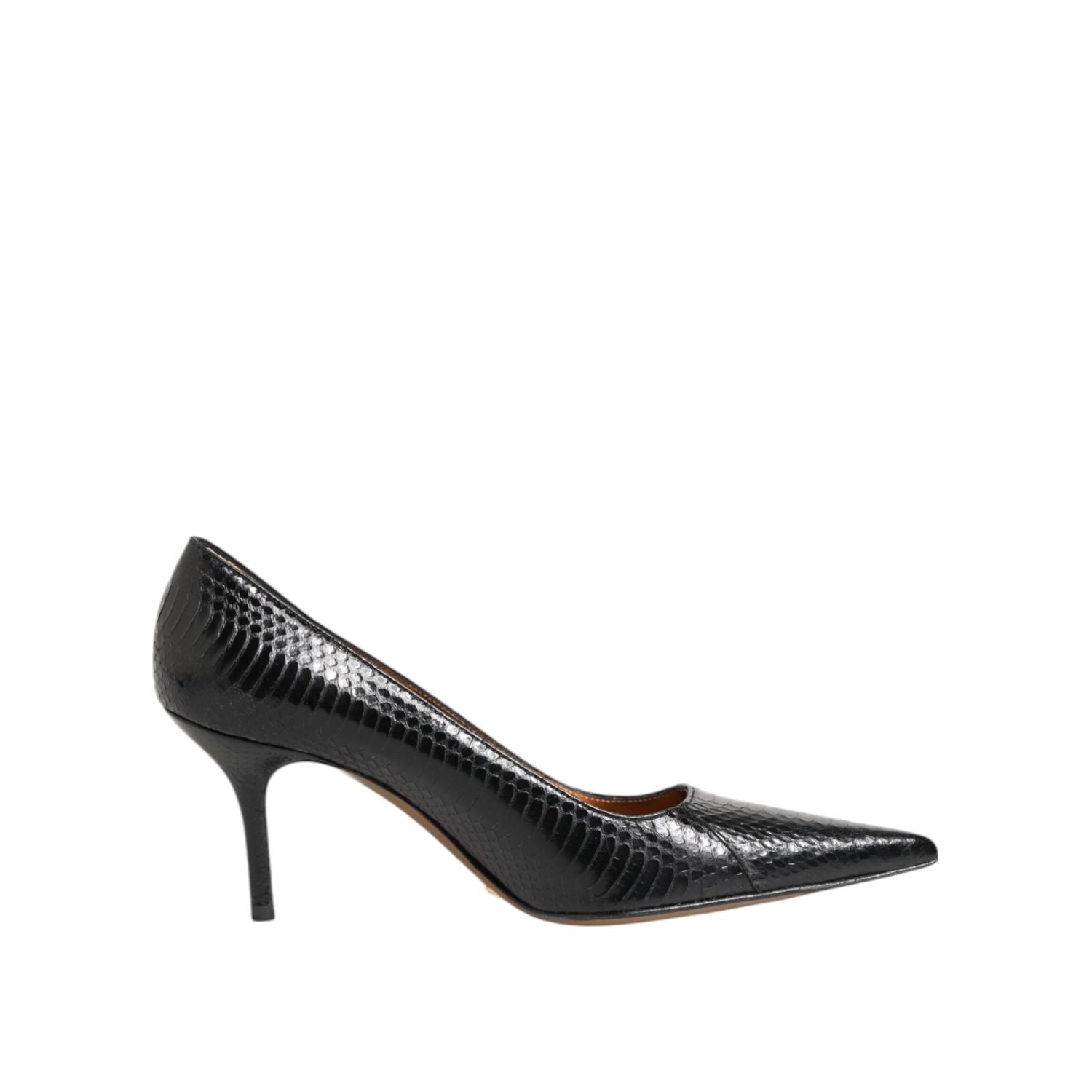 Dolce & Gabbana Black Exotic Leather Stiletto Pumps Shoes