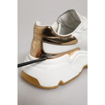 Dolce & Gabbana White Gold DAYMASTER Leather Sneakers Shoes LA12742-37.5