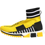 Dolce & Gabbana Yellow Black Sorrento Socks Sneakers Shoes LA12755-35.5