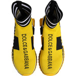 Dolce & Gabbana Yellow Black Sorrento Socks Sneakers Shoes LA12756-37.5