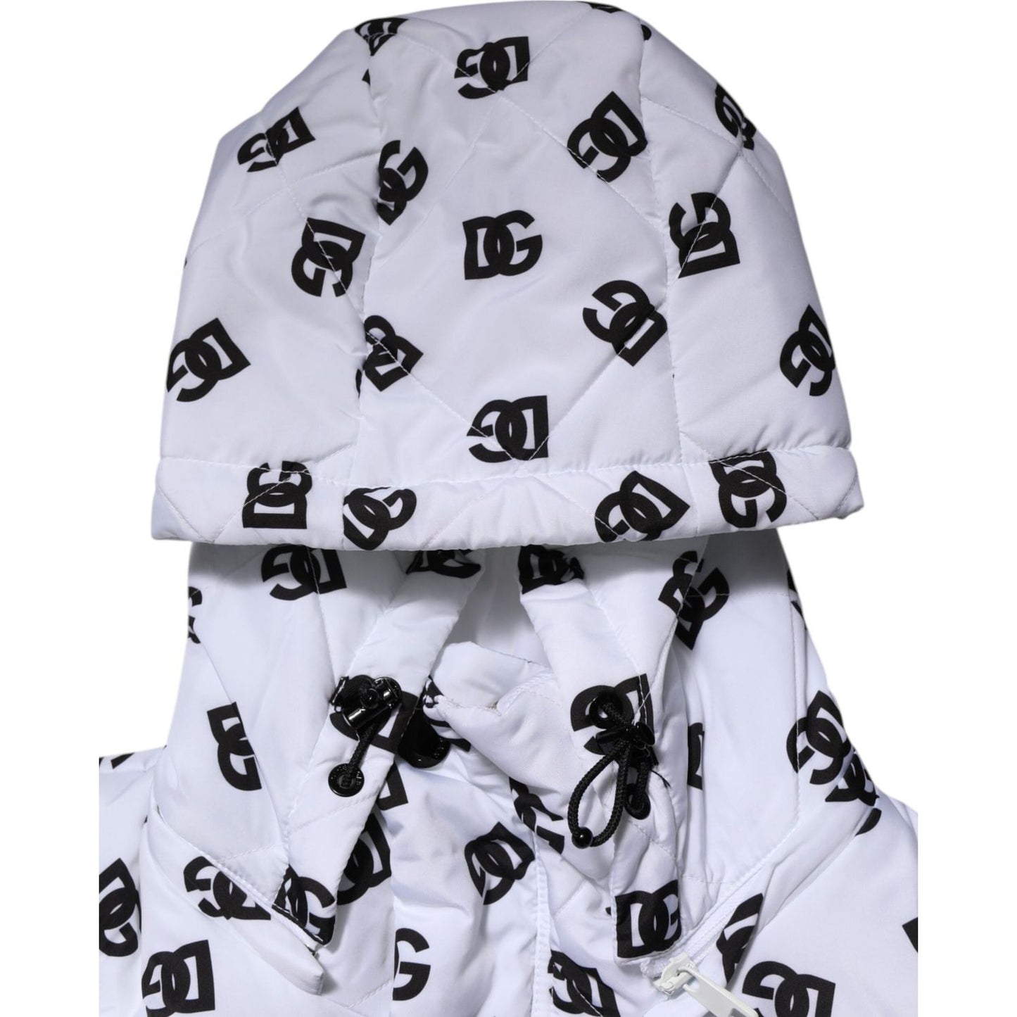 Dolce & Gabbana White DG Monogram Hooded Quilted Jacket JKT41557-48