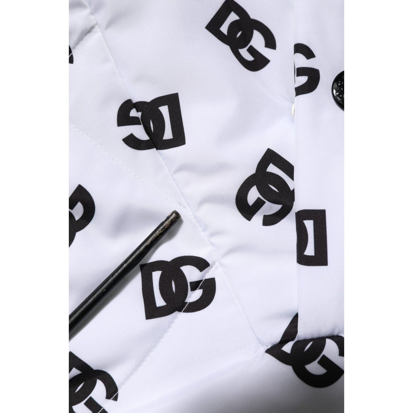 Dolce & Gabbana White DG Monogram Hooded Quilted Jacket JKT41557-48