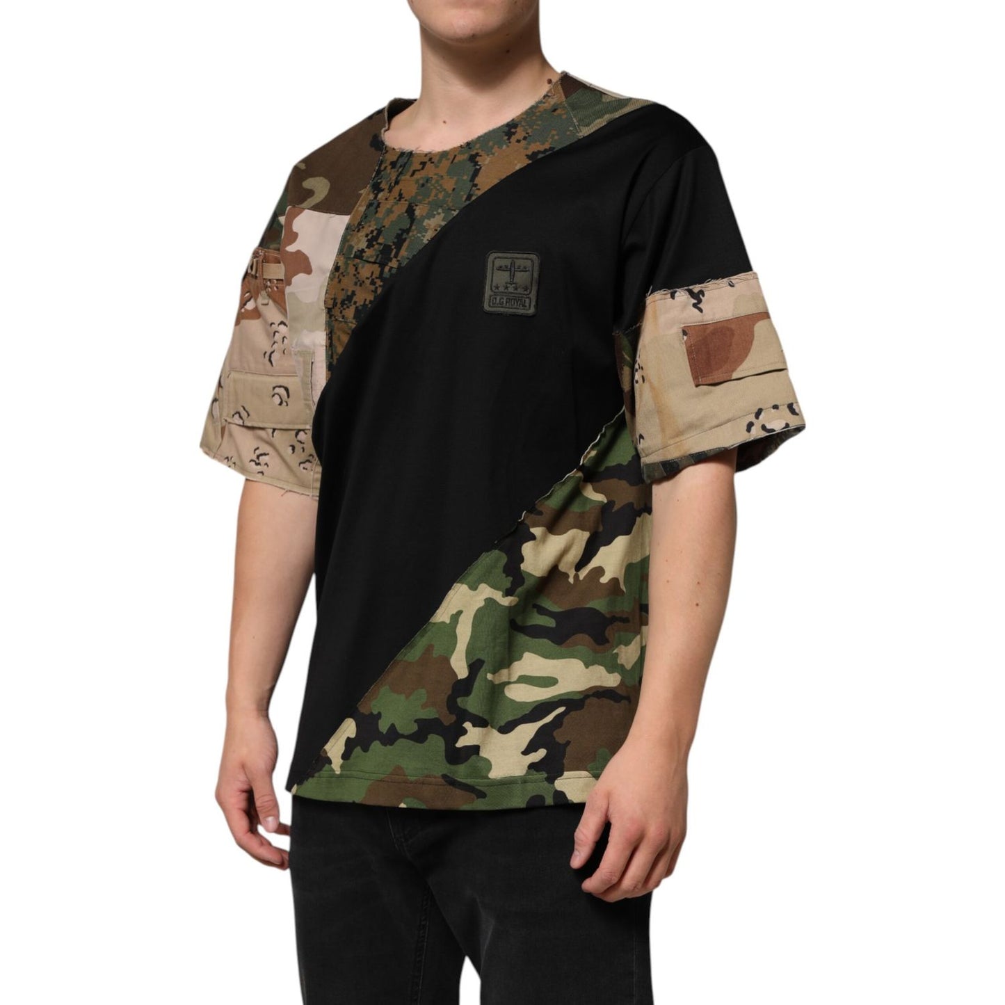 Dolce & Gabbana Multicolor Patchwork Cotton CrewNeck T-shirt