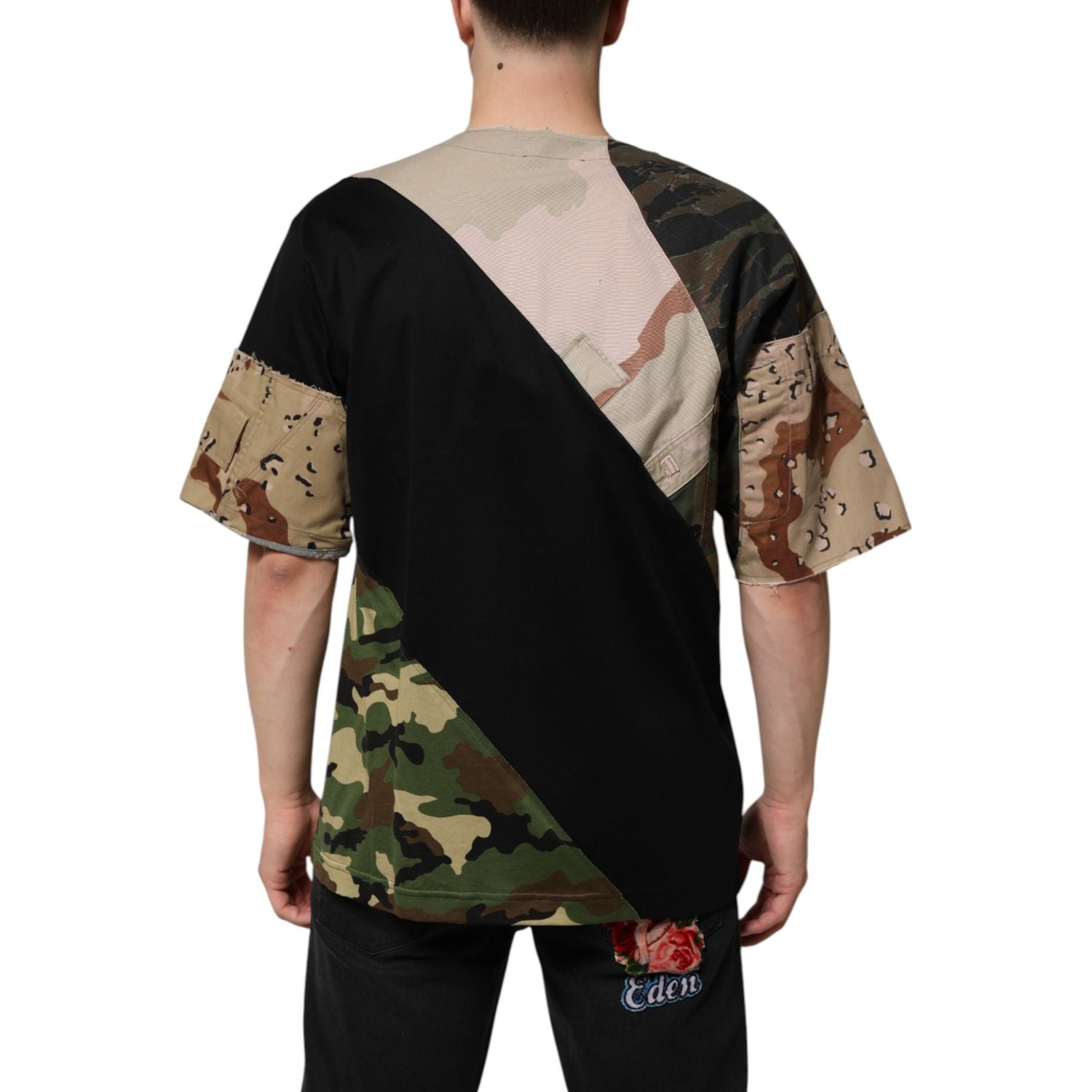 Dolce & Gabbana Multicolor Patchwork Cotton CrewNeck  T-shirt