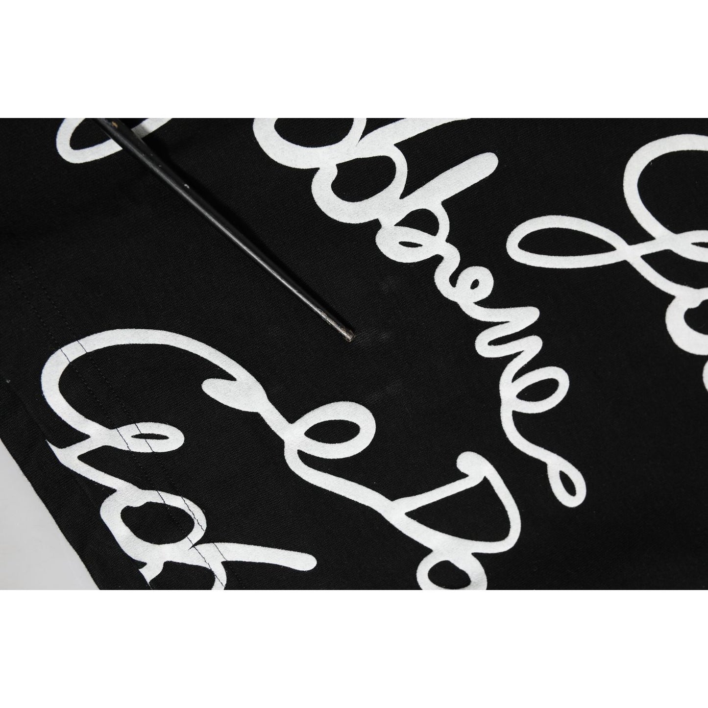 Dolce & Gabbana Black Logo Print Cotton Crew Neck T-shirt