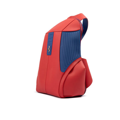 Ferrari Red Leather Technical Backpack