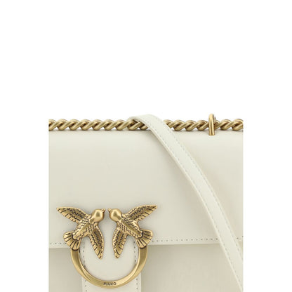 PINKO Beige Calf Leather Bos Taurus Shoulder Bag