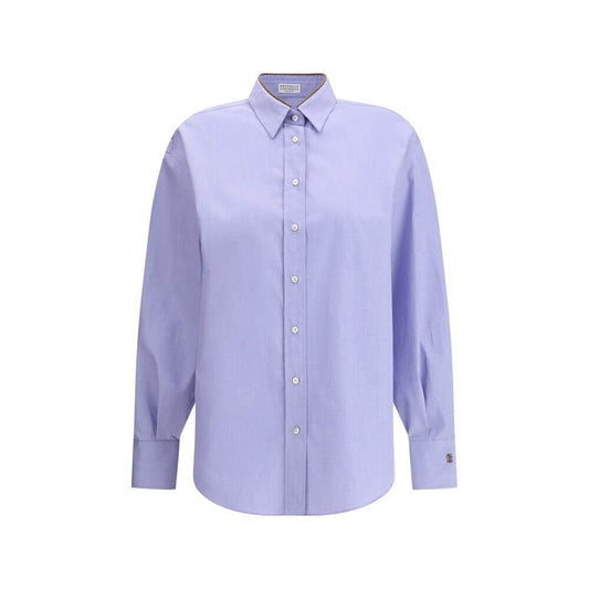 Brunello Cucinelli Light Blue Cotton Dress Shirt