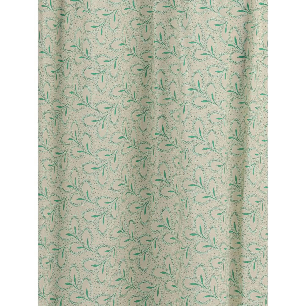 Foliage print pattern on Kristina Ti Green Silk Long Dress fabric, highlighting delicate and feminine design for AW25 season.