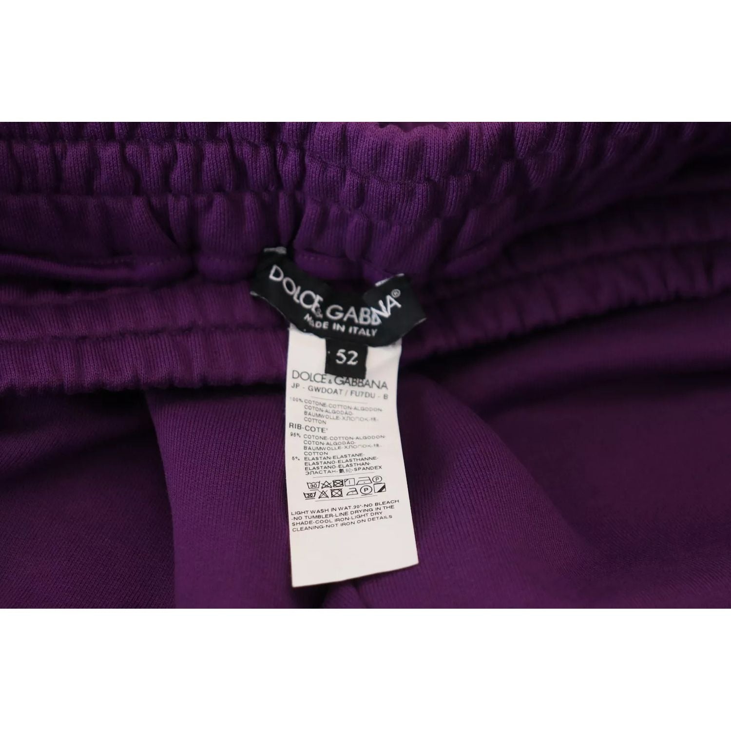 Dolce & Gabbana Purple Cotton Cargo Sweatpants Jogging Pants
