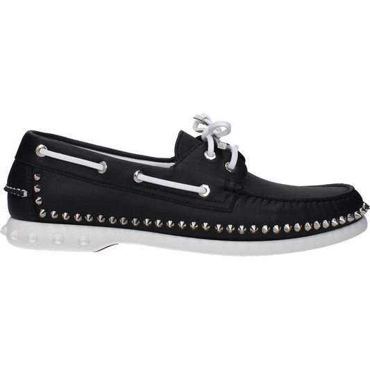 Christian Louboutin Black Leather Slip-On Loafers LO-9489379197193-EU41/US8