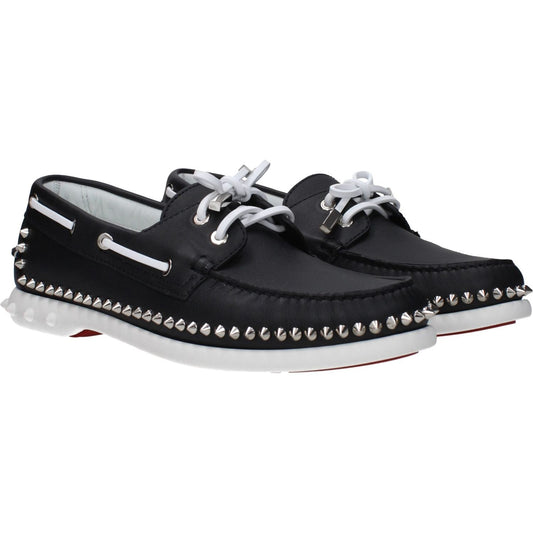 Christian Louboutin Black Leather Slip-On Loafers LO-9489379197193-EU41/US8