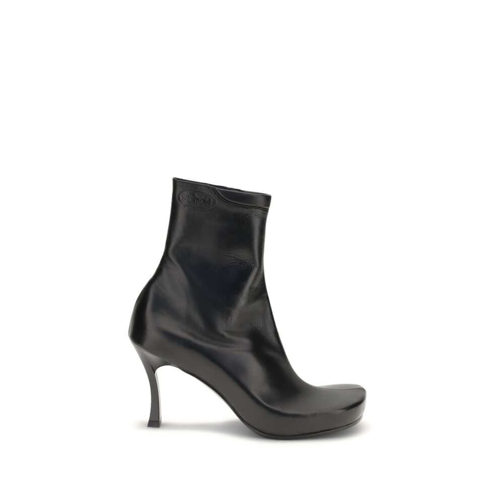 Balenciaga Black Calf Leather Bos Taurus Ankle Boots