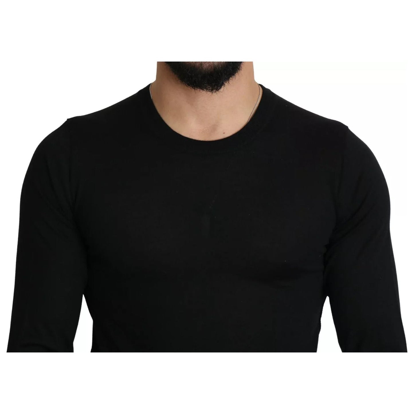 Dolce & Gabbana Black Cashmere Crewneck Pullover Sweater TSH5561-44