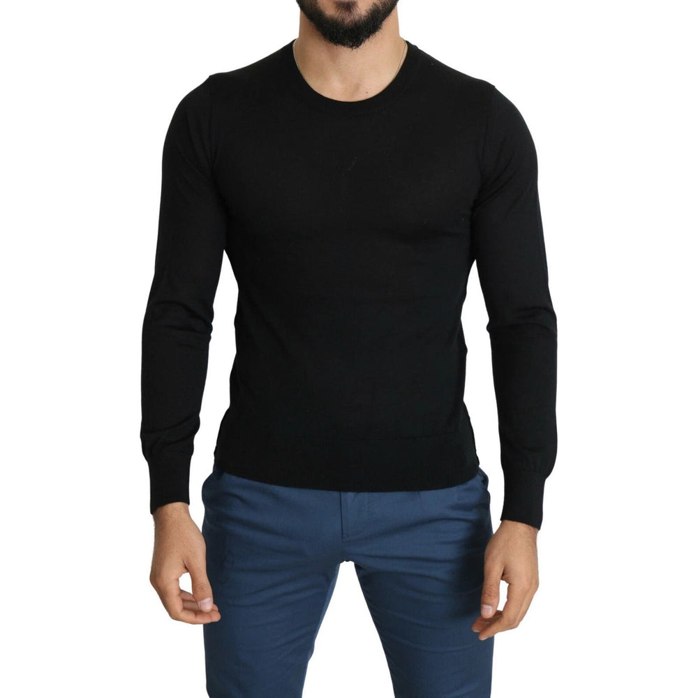Dolce & Gabbana Black Cashmere Crewneck Pullover Sweater TSH5561-44