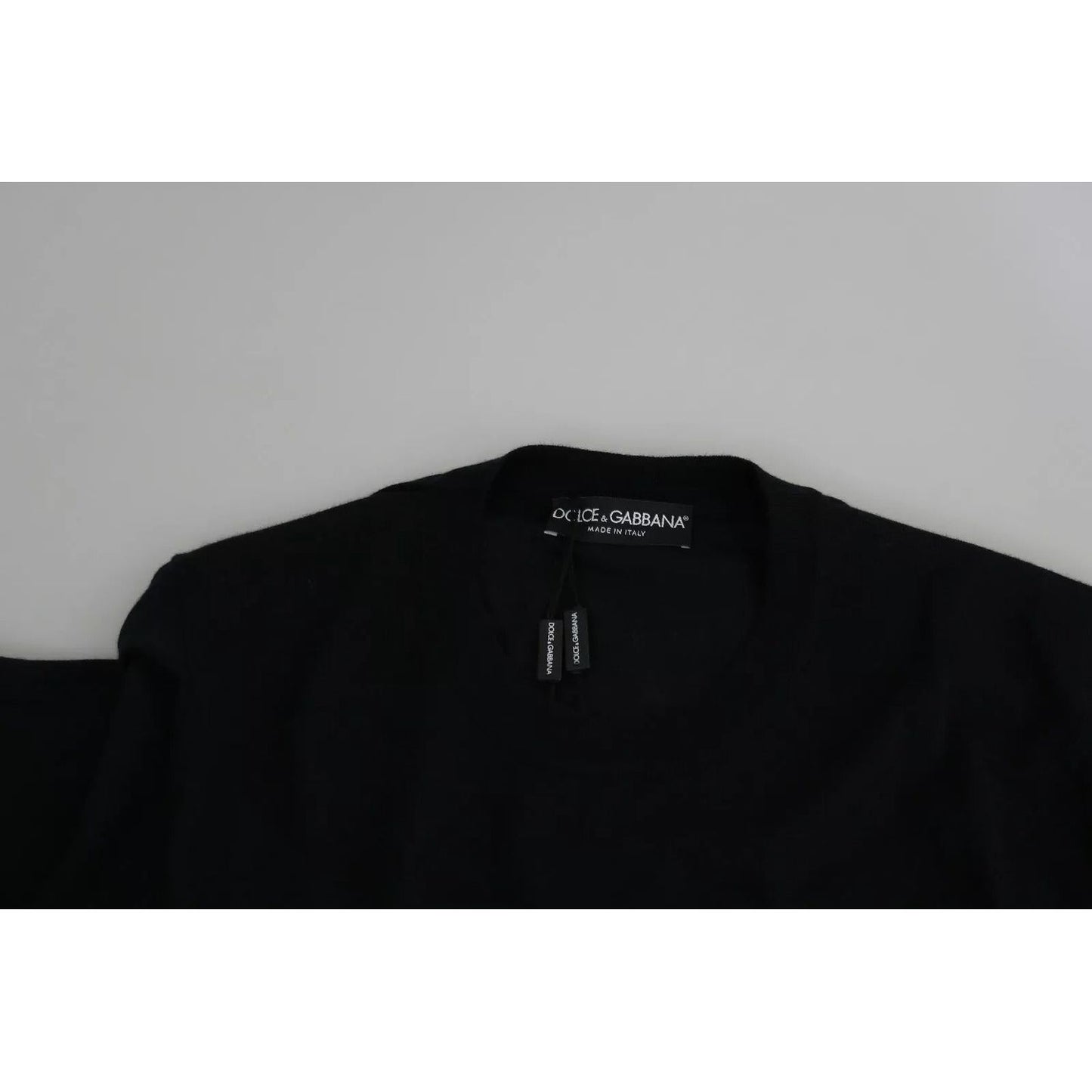 Dolce & Gabbana Black Cashmere Crewneck Pullover Sweater TSH5561-44