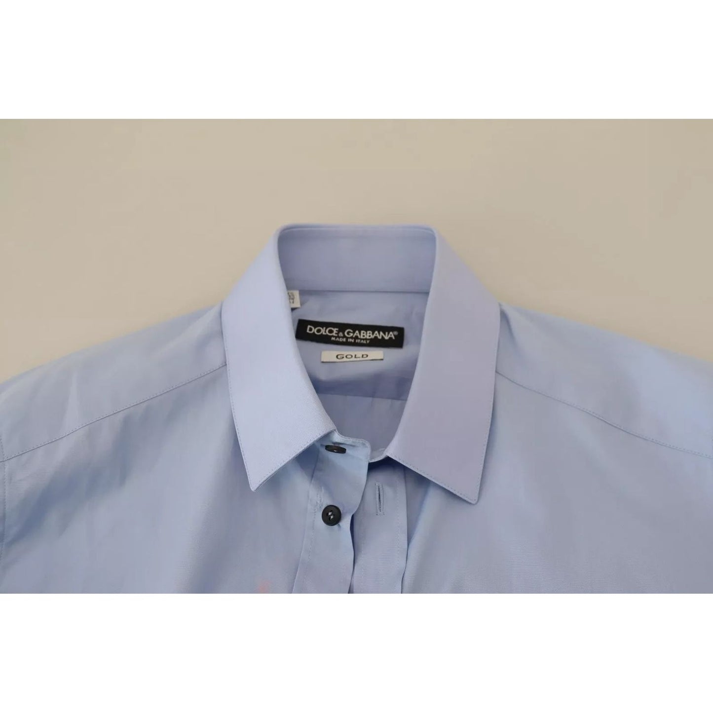 Dolce & Gabbana Light Blue Cotton Slim Fit Dress Shirt