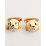 Dolce & Gabbana Brass Gold Tone Dog Puppy Men's Accessories Cufflink with playful dog motif in gold-tone brass, made in Italy.