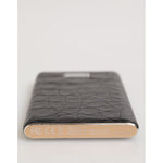 Dolce & Gabbana Black Leather Exotic Skin 3000mAh Power Bank Charger USB with luxurious texture showcased