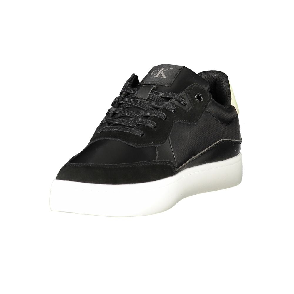Calvin Klein Black Leather Men Sneaker with iconic logo and sleek design