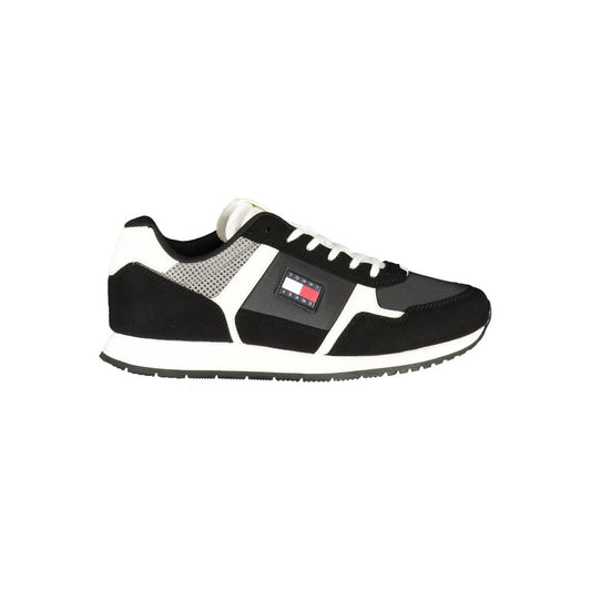 Tommy Hilfiger Black Polyester Men Sneaker with sporty design and iconic logo for modern style and all-day comfort.