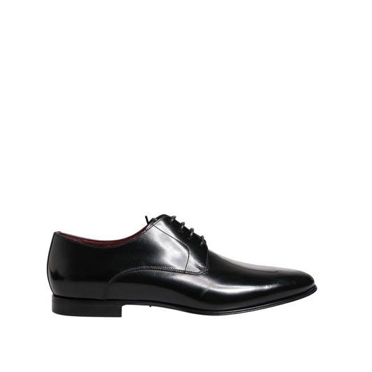 Dolce & Gabbana Men Dress Black Calfskin Leather Derby Shoes