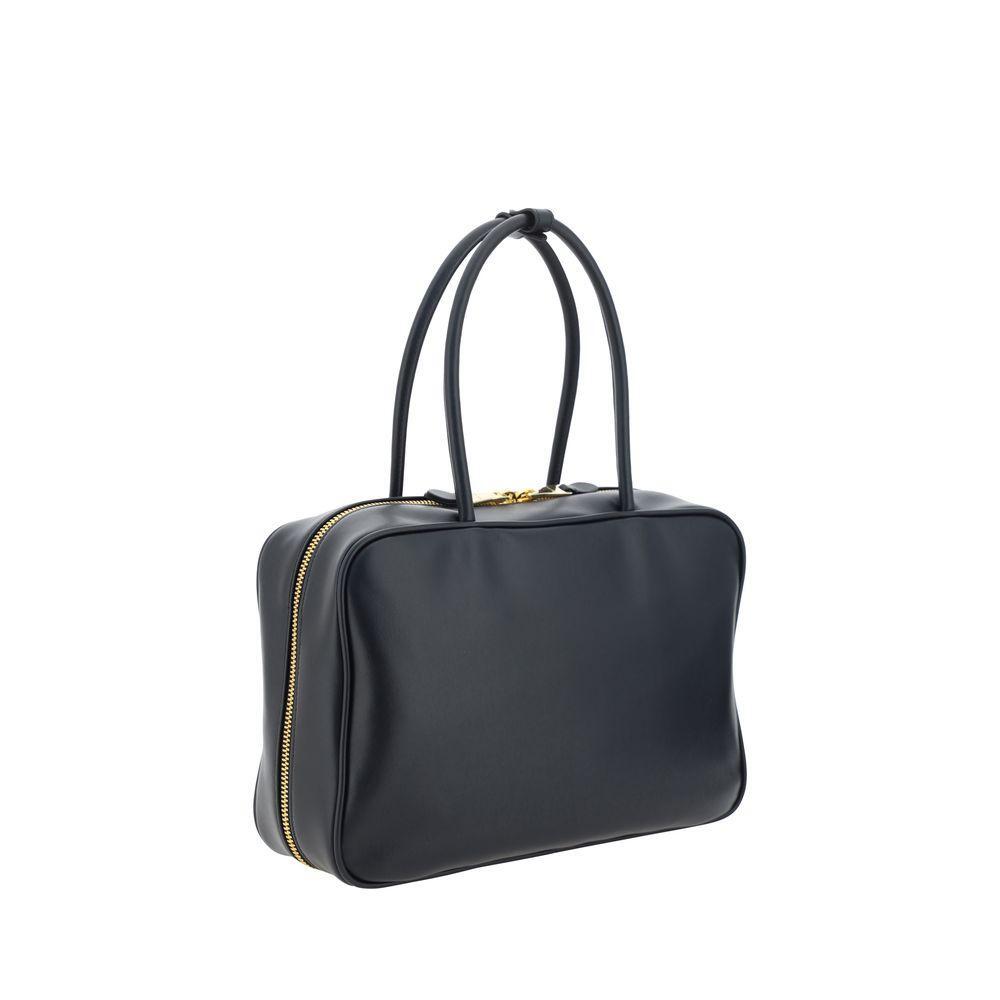 Front view with bag zipped and handles upright.