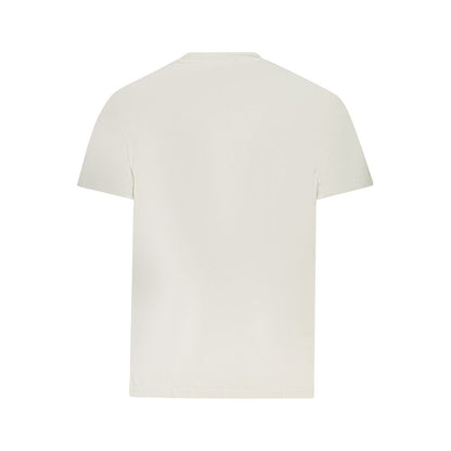 Back view of Tommy Hilfiger White Cotton Men T-Shirt made from sustainable cotton
