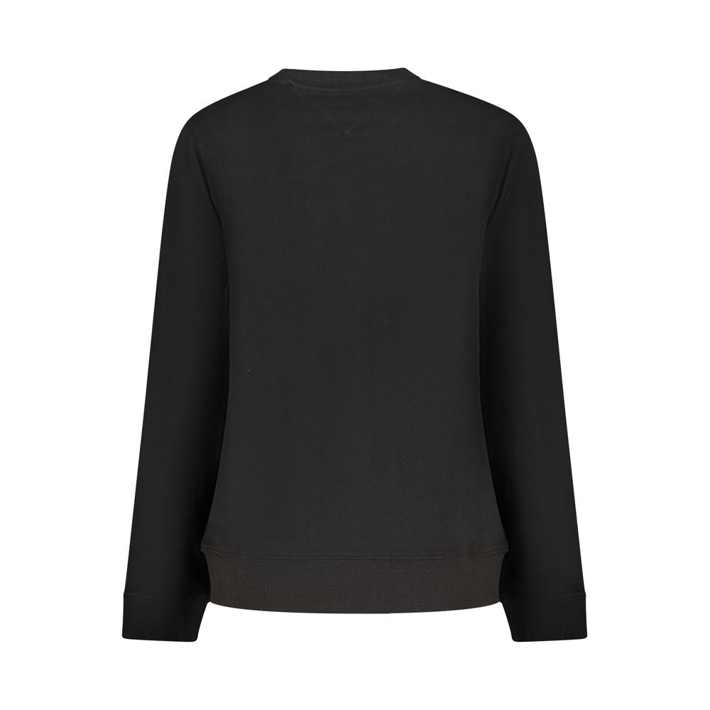 Tommy Hilfiger Black Cotton Women Sweater, back view, long-sleeved luxury sweatshirt with a classic design, featuring sustainable cotton.