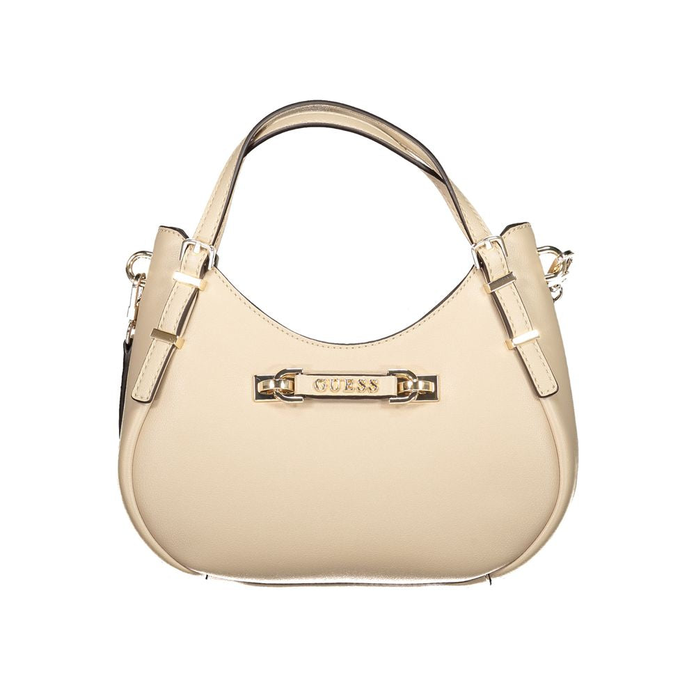 Stylish Guess Jeans Beige Polyethylene Women Handbag with durable exterior and chic design.
