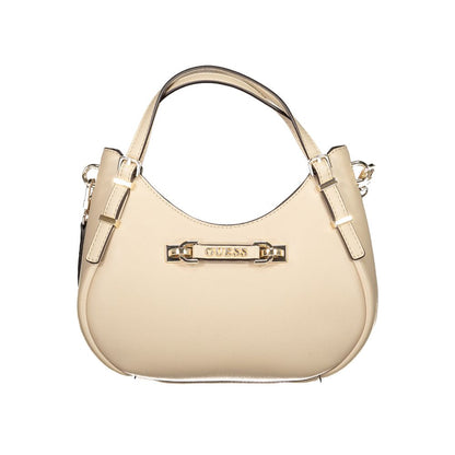 Stylish Guess Jeans Beige Polyethylene Women Handbag with durable exterior and chic design.