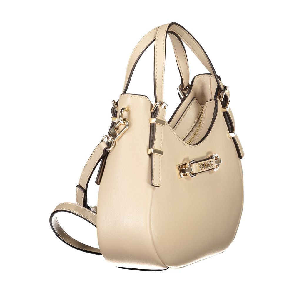 Guess Jeans Beige Polyethylene Women Handbag showcasing durable and stylish design for modern chic.