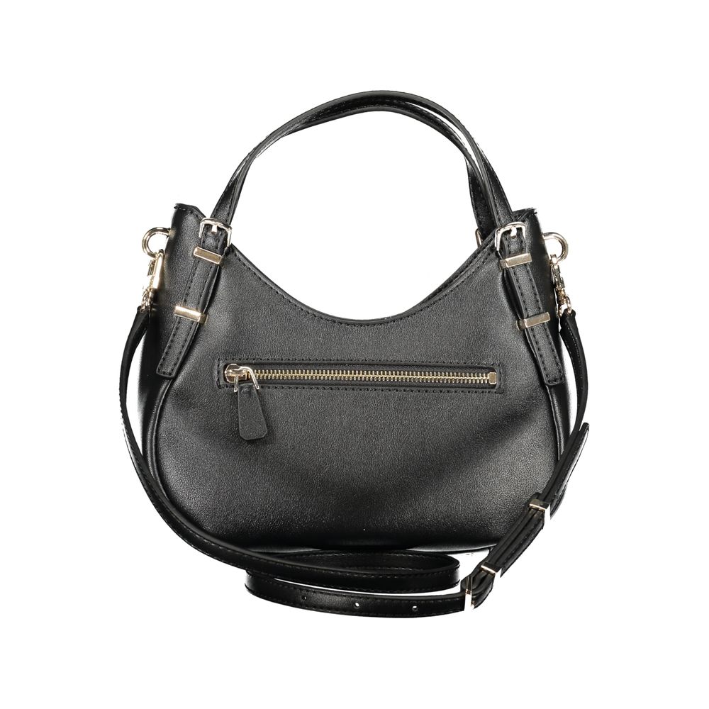 Guess Jeans Black Polyethylene Women Handbag with adjustable straps and external pocket