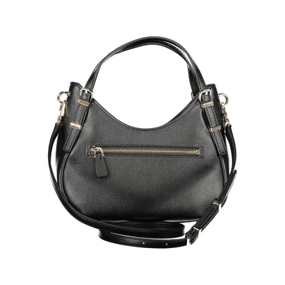 Guess Jeans Black Polyethylene Women Handbag with adjustable straps and external pocket