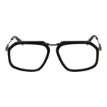 Ermenegildo Zegna Black Men Glasses Frame, black metal full-rim style, aviator design, size 56-15-145, includes branded case.