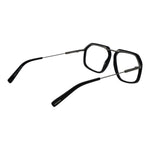 Ermenegildo Zegna Black Men Glasses Frame with full-rim black metal design and plastic demo lenses, comes with branded case.